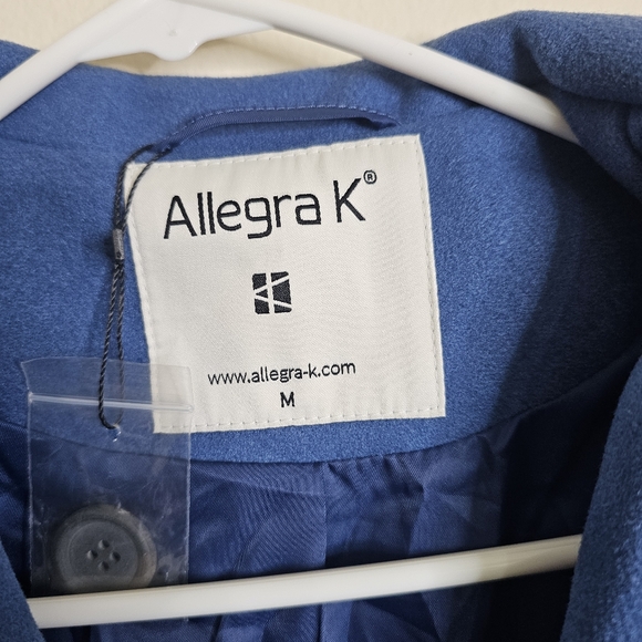 Allegra K Coats Notched Lapel Long Sleeves Single Breasted Fall Winter Peacoat - Picture 7 of 8